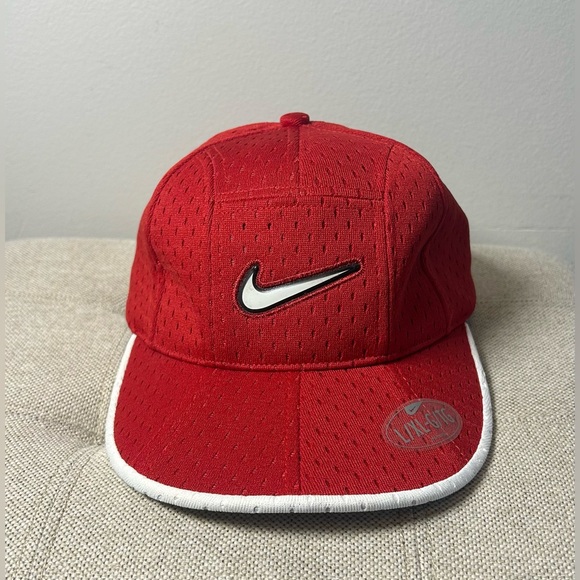 Nike Other - Vintage Nike 7 Panel Hat Cap Red & White Mesh Size L/XL Nike Air Mini Swoosh Y2K